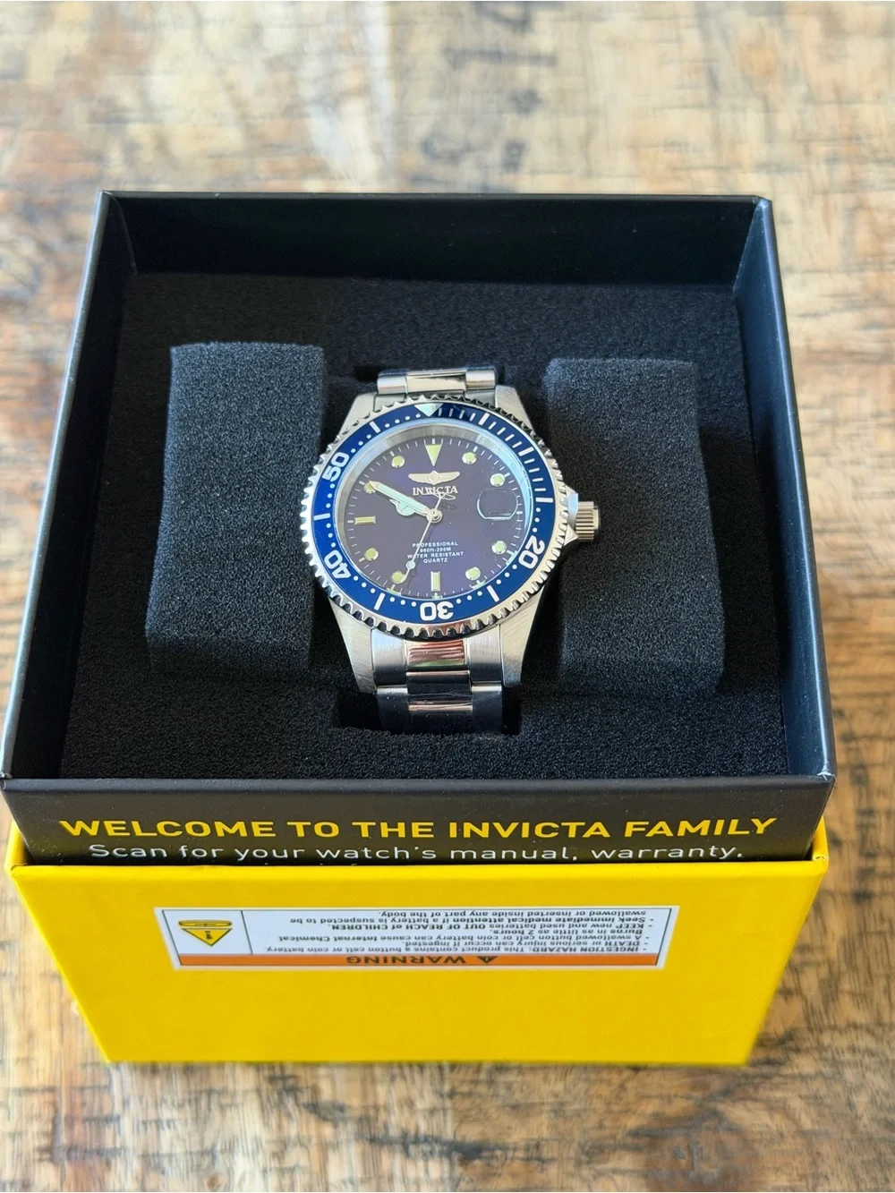 NEW Invicta Pro Diver Anchoris Blue Bezel Stainless Steel Watch 37.5mm - 200M WR